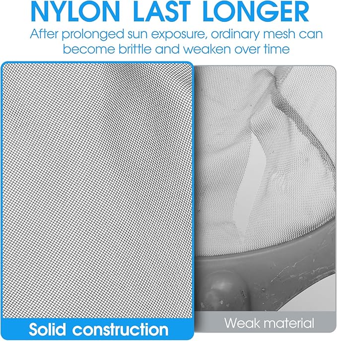 Pool Skimmer Net with Self-Repair Fine Nylon Mesh Bag, Pool Leaf Rake for Above Ground Pools & In-ground Pools, Pool Nets for Cleaning - Original Series(No Pole)