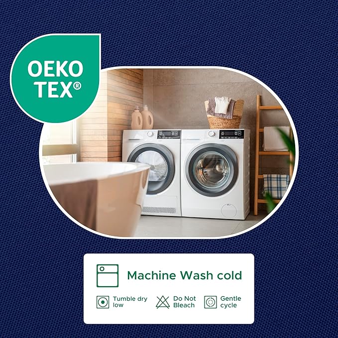 Biscaynebay Extra Long Fabric Shower Curtain Liner 72" Width by 84" Length, Navy Water Resistant Bathroom Curtains, Rust Resistant Grommets Weighted Bottom Hem Machine Washable