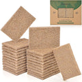 BESSONLE 24 Pack Natural Scrub Kitchen Sponges - Coconut Husk Non Abrasive Scouring Pads - Multipurpose Scrubbing for Dishes - Heavy Duty Dishes, Pan and Pot Scrubbers for Kitchen Non Scratch