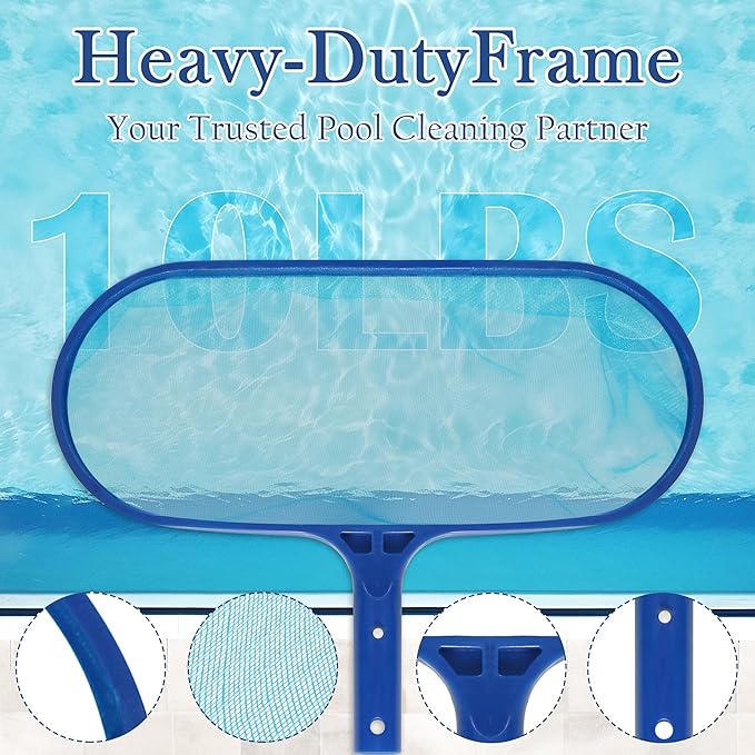 Sunnyglade Swimming Pool Cleaner Supplies/Professional Heavy Duty Pool Leaf Rake Fine Mesh Frame Net/Cleaning Leaf Skim Net (15.5x11in)