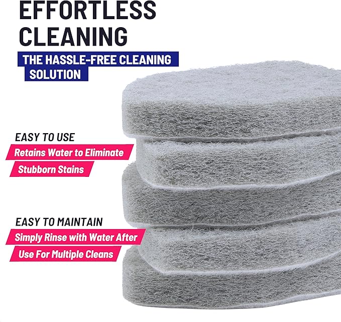 Moku Home Replacement Scrubber Refill for Moku Home Extendable Tub Tile Shower Brush for Cleaning Non-Scratch (5X Scrubber Sponge Gray)