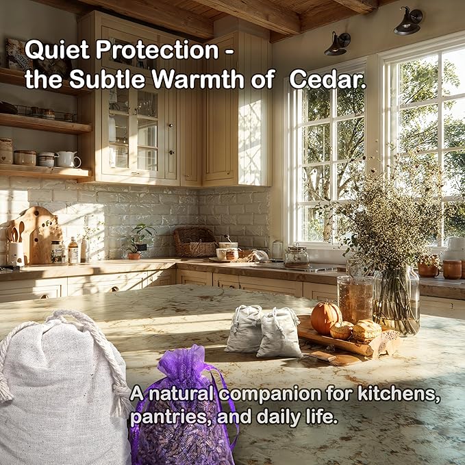 Vivenzia 20 Pack Cedar Sachets & Lavender Sachets for Drawers and Closets – Cedar Chips for Clothes Storage & Dried Lavender Sachets - Drawer Fresheners for Dresser. Closet Deodorizer.