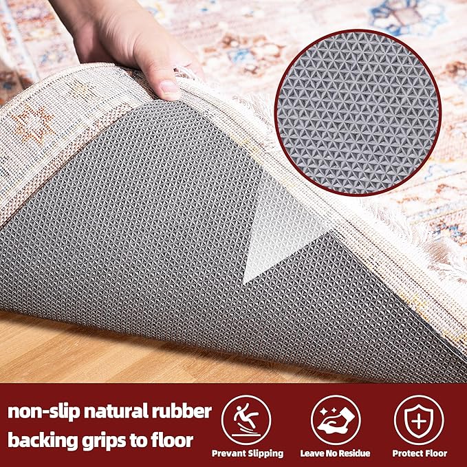 BAGAIL Felt and Natural Rubber Backing Rug Pads 1/4” Thick, 6 x 9 Ft Non Slip Carpet Gripper Keep Rugs in Place, Under Area Rug Protective Cushioned Pads, Carpet Runners, Hardwood Floors Protection