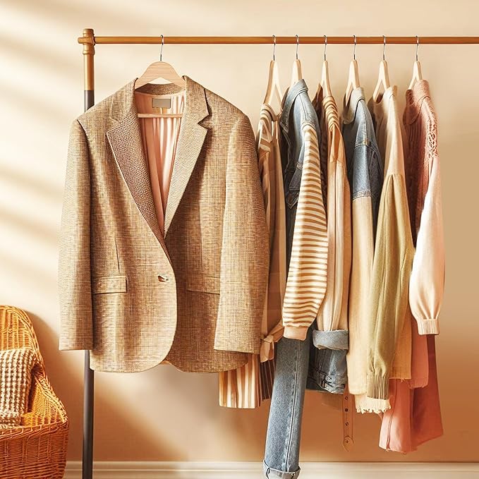 Quality Hangers Premium Slim Wooden Hangers 30 Pack - Thin Space Saving Hangers with 360 Degree Swivel Hook & Shoulder Groves Types of Clothing – Natural (30, Natural)