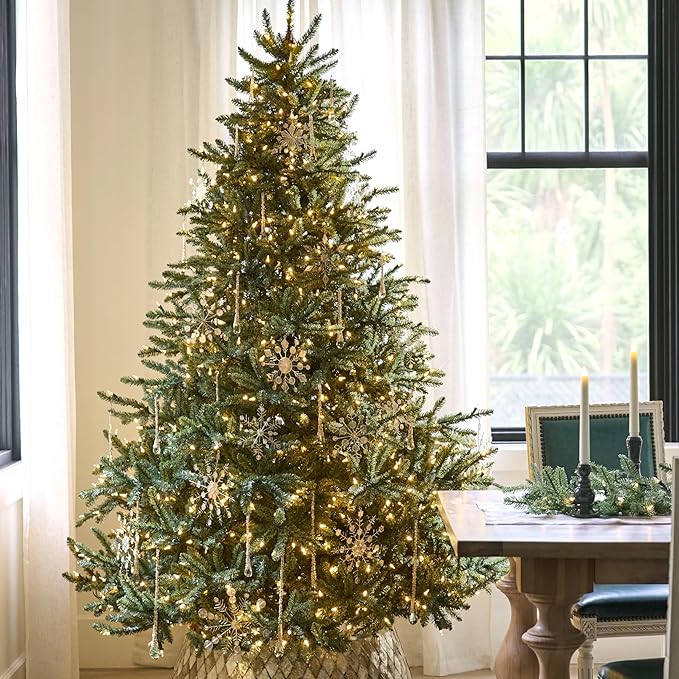 Balsam Hill 7.5 ft Unlit Classic Blue Spruce - Artificial Christmas Tree with 2,960+ Tips, Premium Stand & Easy Assembly for Indoor Holiday Decorating