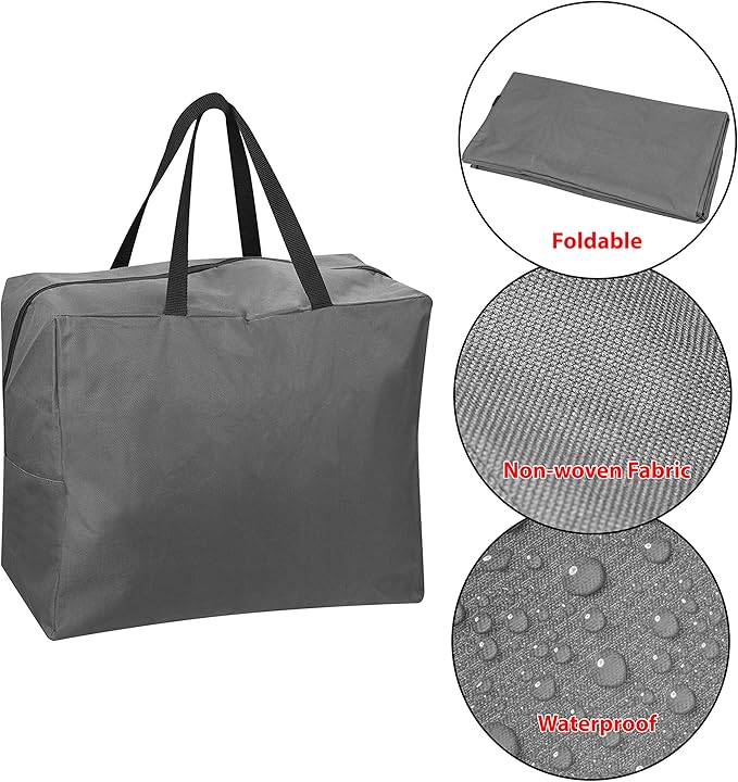 ProPik Holiday Ornaments Accessories Storage Bag Tear-proof Polyester Material 15” X 9.8” X 18.1” With Handles And Full Length Zipper (Gray)