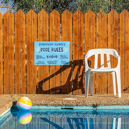 Custom Pool Sign, Fun Pool Rules for Pool Decor Sign, 12x18 Inches, Rust Free .063 Aluminum, Fade Resistant, Made in USA by Sigo Signs