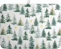 Christmas Trees Dish Drying Mat 18x24 Inch Large Size Winter Dish Dry Mats Microfiber Snowflake Absorbent Drying Pad for Kitchen Counter Forest Kitchen Decor Coffee Bar