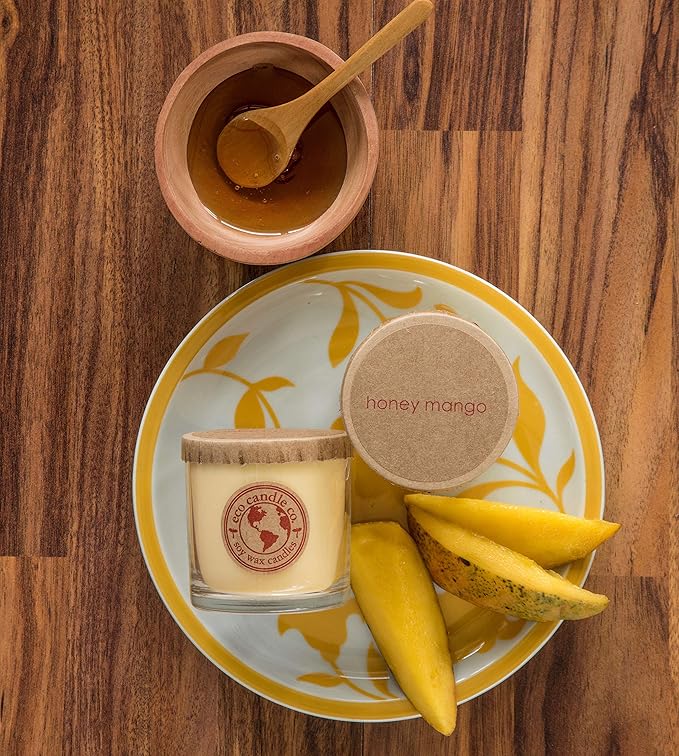 Eco Candle Co. Recycled Candle, Caramel Rum Cake, 6 oz. - Scents of Caramel, Rum, Maple, Almond, Pear, & Vanilla - 100% Soy Wax, No Lead, Kraft Paper Label & Lid, Hand Poured, Midwest Grown Soybeans