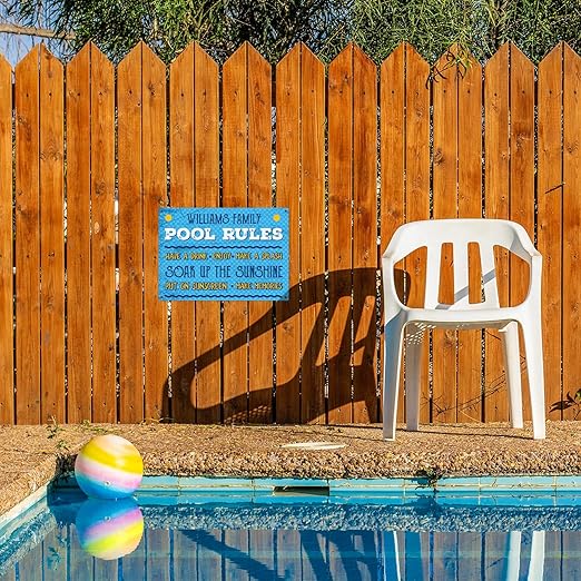Custom Pool Sign, Pool Rules Make A Splash For Pool Décor Sign, 10x14 Inches, Rust Free .040 Aluminum, Fade Resistant, Made in USA by Sigo Signs
