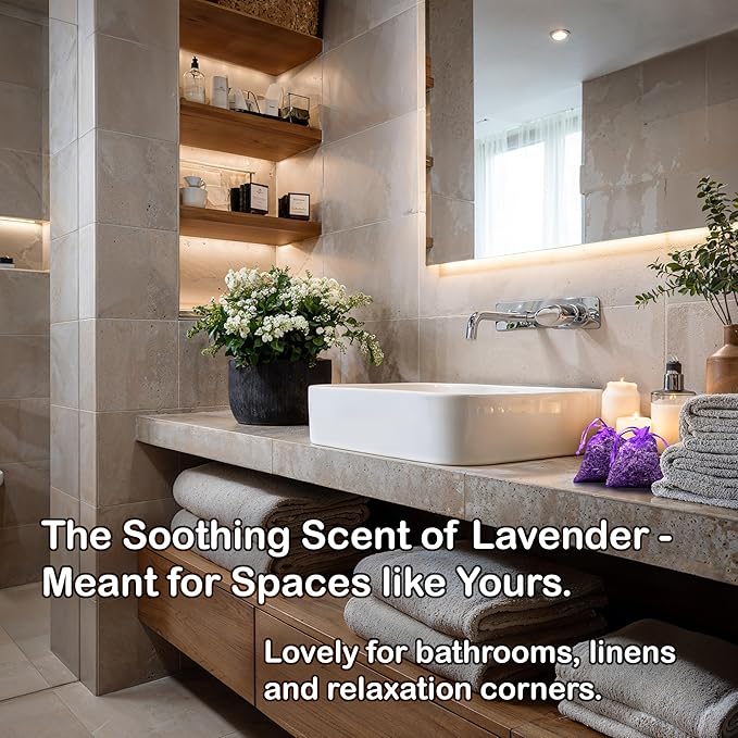 Vivenzia 20 Pack Cedar Sachets & Lavender Sachets for Drawers and Closets – Cedar Chips for Clothes Storage & Dried Lavender Sachets - Drawer Fresheners for Dresser. Closet Deodorizer.