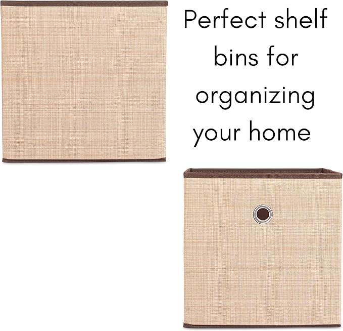 Internet's Best Canvas Storage Bin - 2 Pack - Brown - Box Container