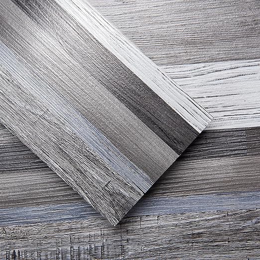 Art3d 36-Pack 54 Sq.ft Peel and Stick Floor Tiles Vinyl Plank Flooring Wood Look, Adhesive and Waterproof Tile Sticker for Bedroom, Living Room, Kitchen, RV in Grey