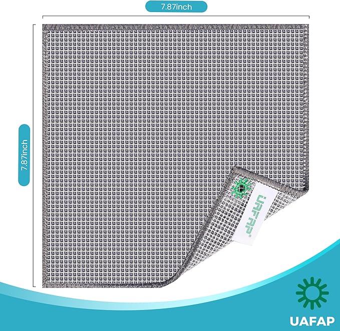 UAFAP 12 Pcs New Upgrade 3-Layer Non Scratch Wire Dishcloth,Cleans Fast Without Scratching, Stands Up to Stuck-on Grime, Multi-Surface Safe, Cleaning Power for Everyday Jobs 7.87“ x 7.87”