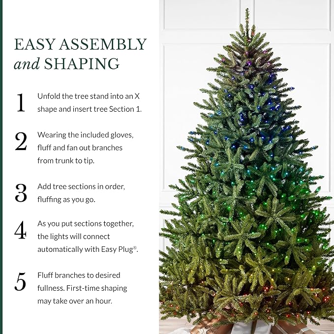 Balsam Hill 9ft Pre-Lit Classic Blue Spruce - Artificial Christmas Tree with Twinkly Lights, Easy Plug Technology, Premium Stand for Indoor Holiday Decorating