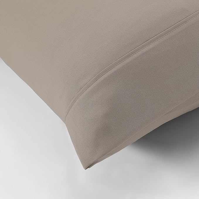 Modern Threads Soft Microfiber Solid Sheets - Luxurious Microfiber Bed Sheets - Includes Flat Sheet, Fitted Sheet with Deep Pockets, & Pillowcases Khaki California King