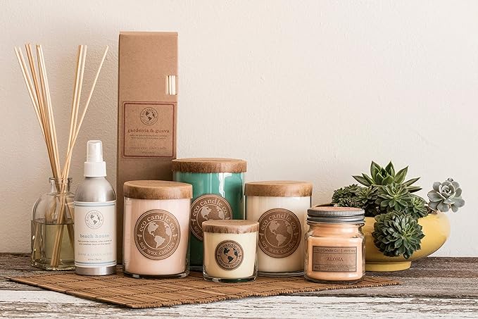 ECO CANDLE CO. Recycled Candle, Crushed Cranberry, 18 oz. Double Wick - Scents of Fresh Cranberries, Apples, Citrus, Clove & Cinnamon - 100% Soy Wax, No Lead, Kraft Paper Label & Lid, Hand Poured
