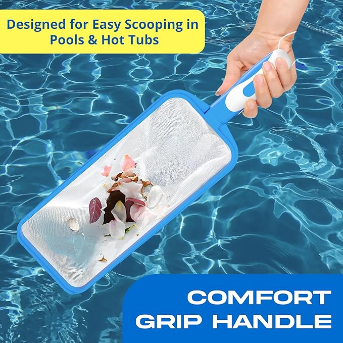 The Skimmie Swim-N-Scoop in-Pool Handheld Skimmer Net for Scooping Debris, Leaves, and Bugs While Swimming