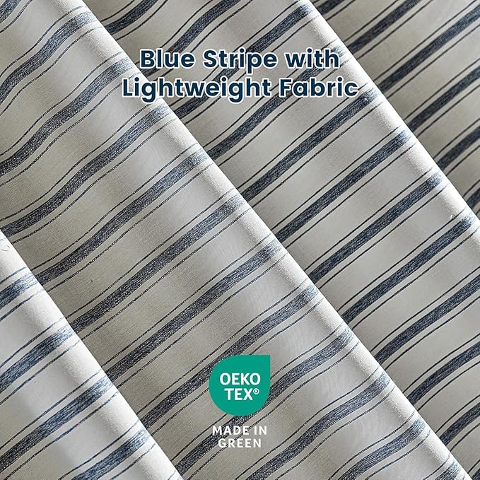 SLEEP ZONE Shower Curtain Liner, Waffle Shower Curtains for Bathroom, Heavy Duty Thick Fabric Shower Curtains - 285GSM Luxury Weighted Polyester Bath Curtain, 72" × 72" (Blue)