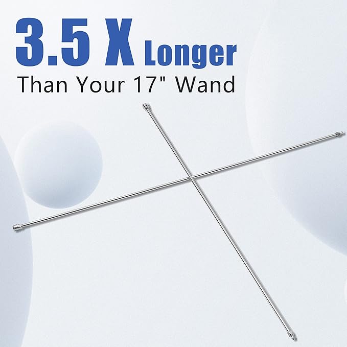 RIDGE WASHER Pressure Washer Wand Extension, 180 Inch Replacement Lance, Stainless Steel Power Washer Extender, 1/4' Quick Connect Fitting, 4000 PSI (3 Wands 60" Each)