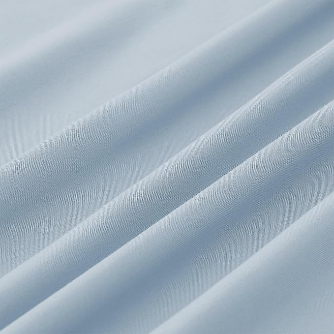 Modern Threads Soft Microfiber Solid Sheets - Luxurious Microfiber Bed Sheets - Includes Flat Sheet, Fitted Sheet with Deep Pockets, & Pillowcases Blue Mist California King