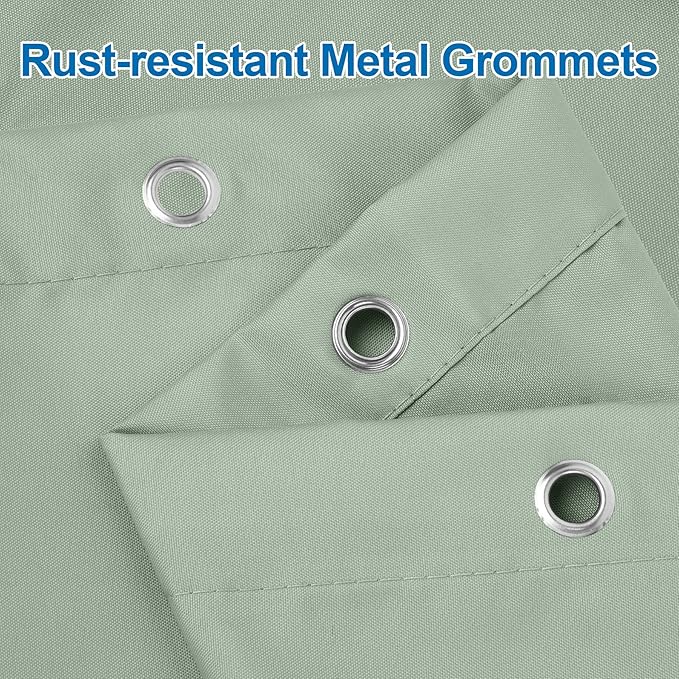 Amazer Sage Green Shower Liner Cloth Waterproof, Soft Sage Green Shower Curtain Liner Fabric with Weighted Stones, Washable Shower Curtain and Liner 2-in-1, 12 Grommet Holes, 72 x 72 Inches