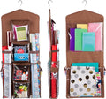 Double-Sided Hanging Gift Bag and Gift Wrap Organizer (Brown)