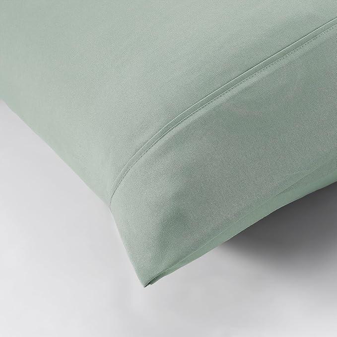 Modern Threads Soft Microfiber Solid Sheets - Luxurious Microfiber Bed Sheets - Includes Flat Sheet, Fitted Sheet with Deep Pockets, & Pillowcases Seafoam King