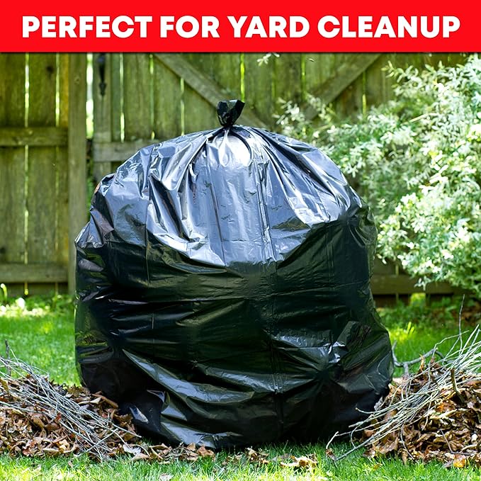 Veska 55 Gallon Trash Bags, 55-60 Gallon Trash Bags Heavy Duty (MegaValue Pack 150 COUNT) - Large Black Garbage Bags, 50-60 Gallon Garbage Bags for Commercial and Lawn