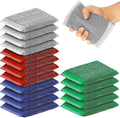 Thyle 24 Pack Steel Scrub Sponges for Dishes Non Scratch Scouring Sponge Multi Use Metal Scrubber Heavy Duty Dish Wash Kitchen Sponge for Pot Dish Washing Hard Surface Cleaning Tools (Multicolored)