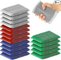 Thyle 8 Pack Steel Scrub Sponges for Dishes Non Scratch Scouring Multi Use Metal Scrubber Heavy Duty Dish Wash Kitchen Sponge for Pot Dish Washing Hard Surface Cleaning (Multicolored)