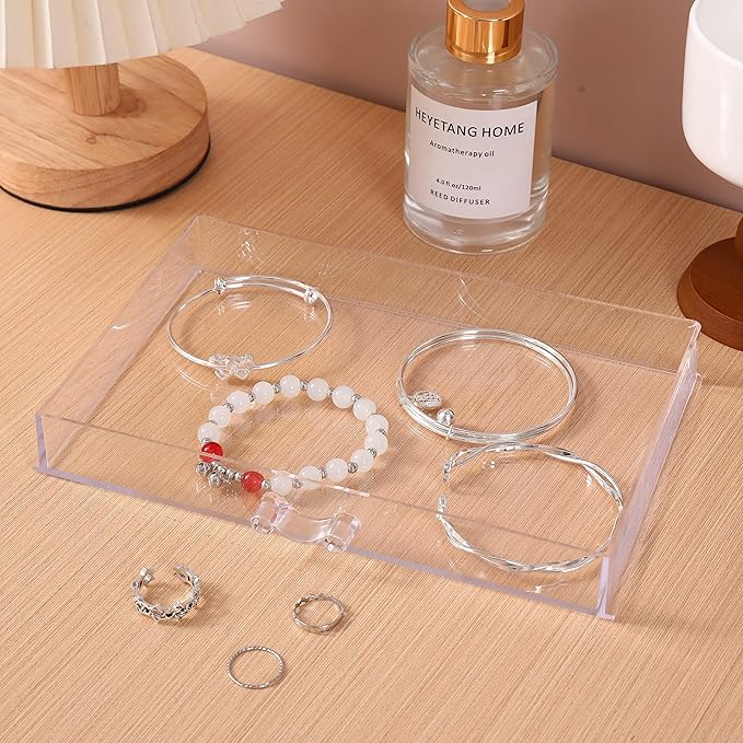 Acrylic Earring Storage Box, Jewelry Storage Holder Transparent Small Compartment Jewelry Display Stand with 5 Drawers for Earring Necklace Rings Bracelet