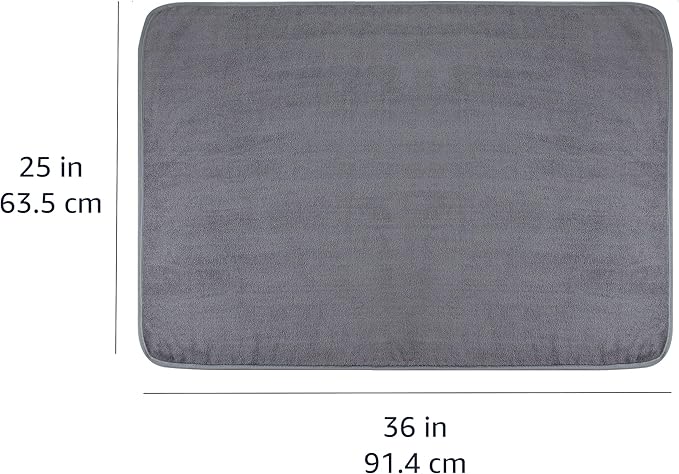 Amazon Basics Microfiber Car Drying Towel, 36"L x 25"W, Gray
