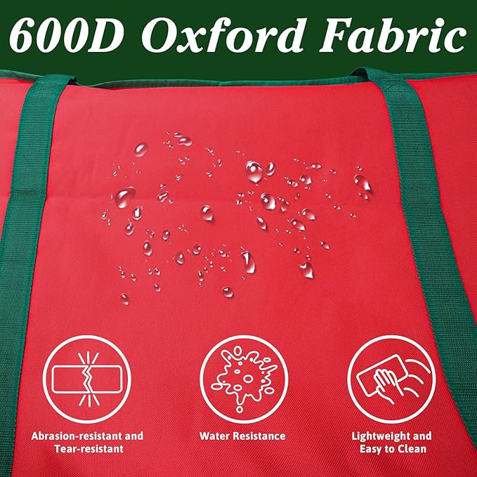 Christmas Tree Storage Bag, Stores Up to 7.5ft Xmas Holiday Tree - With Wrap-around Carry Handle, Using 600D Oxford Cloth - Extra Large Storage Container for Trees and Decorations