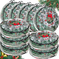 Shappy 10 Pcs 36 Inch Christmas Wreath Storage Container Clear Wreath Storage Bags PVC Waterproof Garland Bags with Clear Window Dual Zippers and Handles for Xmas Holiday Artificial Garland (Black)
