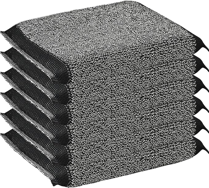 DDGEAA Steel Wool Scrub Sponges Kitchen, Reusable Dish Scrubber Sponge, for Pots, Pans, Gentle and Scratch Free - 6 Pack Black