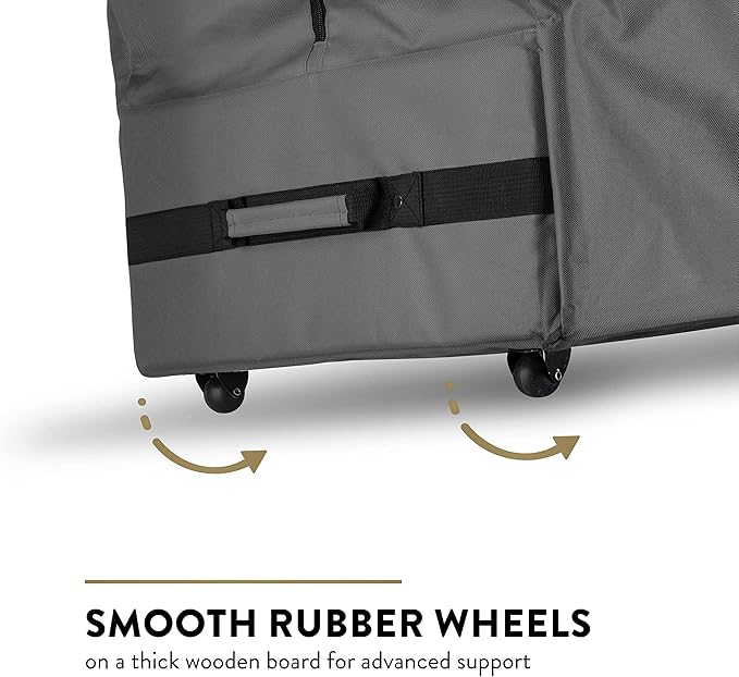ZOBER 600D Oxford Fabric Rolling Christmas Tree Storage Bag - Fits 7.5 Ft Artificial Trees - Waterproof Christmas Tree Bag For Storage Box For Xmas, Durable Handles and Wheels - Card Slot - Gray