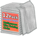 12PCS Double-Layer Wire Dishcloth, Non-Scratch Wire Dishwashing Rags, Multipurpose Wire Cleaning Cloths for Home/Kitchen(7.87''x7.87'')