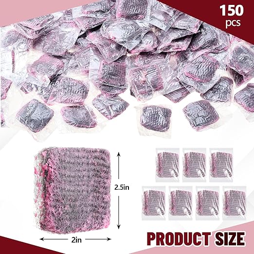 Honeydak 150 Pack Steel Wool Soap Pads, Metal Scouring Pads, Separately Packaged 2.5 x 2 Inch, 15 Gram Metal Wire Scourers Sponges for Stove Pot Pan Oven Kitchen Cooker Hood(Updated)