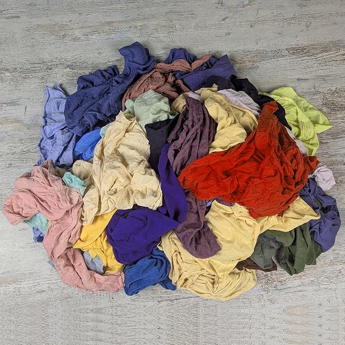 Premium Color Knit Cleaning Rags (600 lbs. Pallet 24x25 lbs. Compressed Box) – Shop Cloths Bulk for Workshops, Mechanics, Painters, and Home Use, Multipurpose Cotton T-Shirt Rags