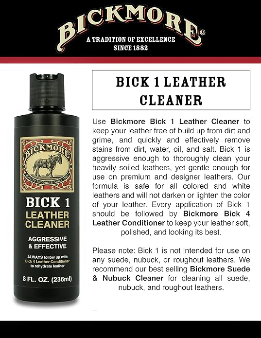 Bickmore Boot Care Kit - Bick 1 Bick 4 & Gard-More - Leather Lotion Cleaner Conditioner & Protector - For Cleaning Softening and Protecting Boots Shoes Handbags Purses Jackets and More