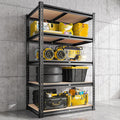 REIBII 2000LBS Storage Shelves 5 Tier Garage Shelving Heavy Duty Metal Shelving Adjustable Metal Shelf for Garage Pantry Closet Kitchen Basement 28" W x 13.8" D x 59.8" H