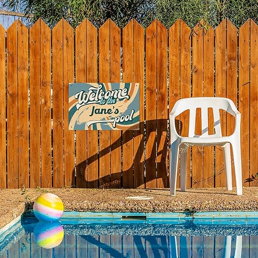 Custom Pool Sign, Fun Welcome to The Pool for Décor Sign, 12x18 Inches, Rust Free .063 Aluminum, Fade Resistant, Made in USA by Sigo Signs