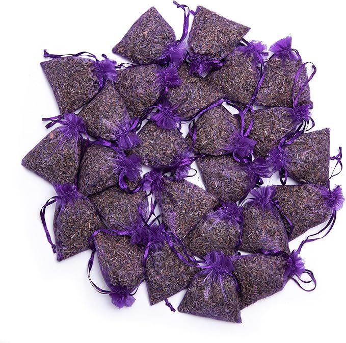 Lavande Sur Terre Bag of 25 Sachets Dried Lavender Flower Lavender Sachets for Drawers and Closets, LV-B-2