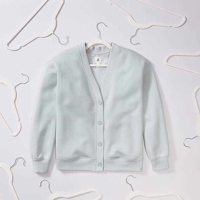 Amazon Basics Slim, Velvet, Non-Slip, Space-Saving Suit Clothes Hangers, Pack of 100, Ivory/Beige