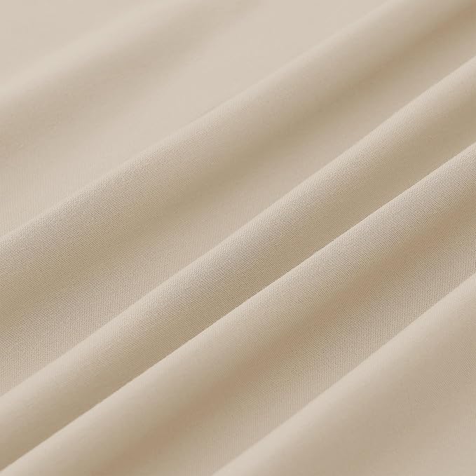 Modern Threads Soft Microfiber Solid Sheets - Luxurious Microfiber Bed Sheets - Includes Flat Sheet, Fitted Sheet with Deep Pockets, & Pillowcases Egg Shell California King