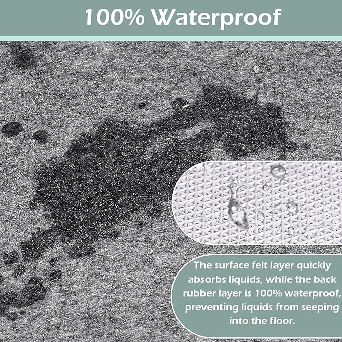 100% Waterproof Rug Pad, 9x12 Foot Non-Slip Rug Pad, 1/8 Inch Non-Slip,Suitable for Hardwood Floor Felt MATS and All Floors, Protecting The Floor and Keeping The Carpet Soft and Safe