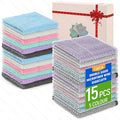 CJACJA Double Side Non Scratch Wire Dishcloth 15pcs-Multipurpose Wire Dishwashing Rags Wire Mesh Cleaning Cloth,Kitchen Towels and Dishcloths Sets Microfiber Cloth for Cleaning Pans Sinks & Cookware