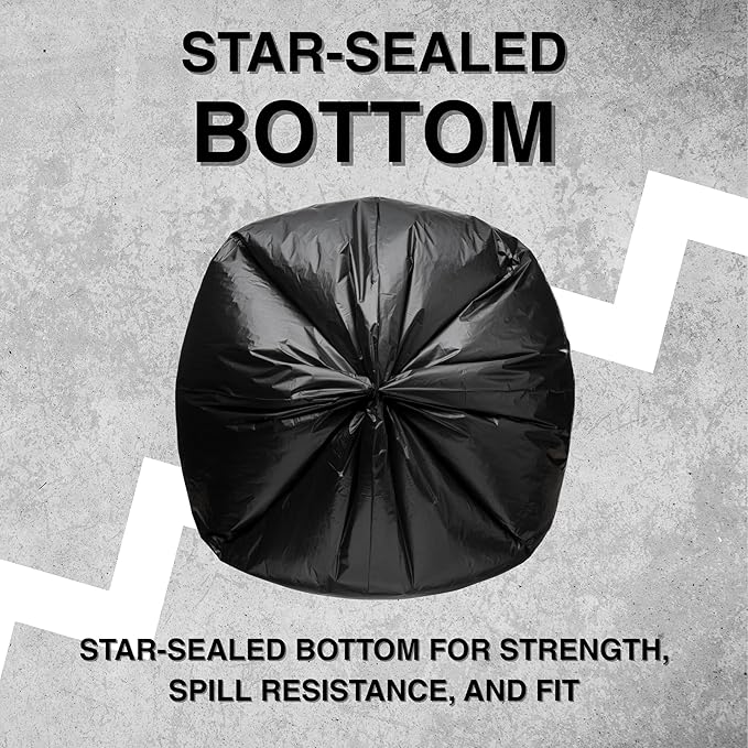 Top Knot Bags 45 Gallon Garbage Trash Bag 40X48" Black 150 Count Can Liner Bulk 40 Gallon 41 Gallon 42 Gallon 44 Gallon Made in USA