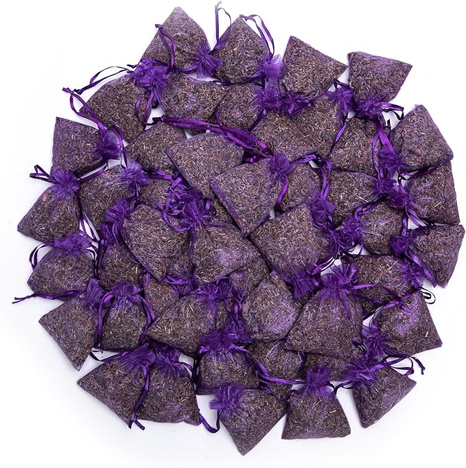Lavande Sur Terre Bag of 50 Sachets Dried Lavender Flower Lavender Sachets for Drawers and Closets, LV-B-3